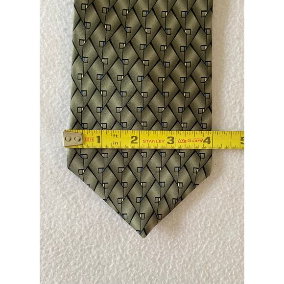 ZYLOS GOLD George Machado Men's 100% Silk Tie Geometric Design Made in the USA - Picture 3 of 5